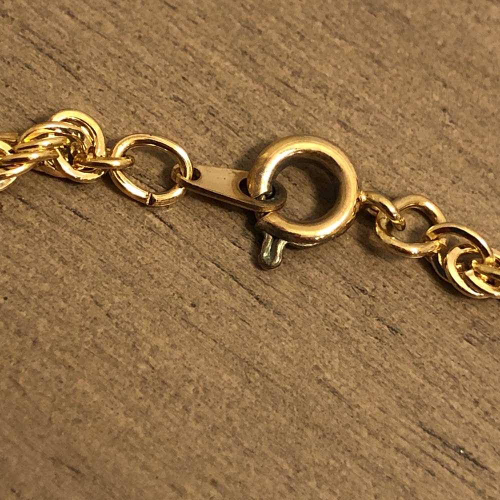 Gold Tone Rope Chain Necklace - Picture 5 of 7